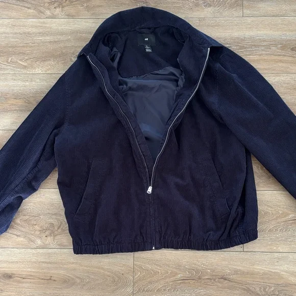 H&M Men's Dark Blue Corduroy Jacket - Picture 4 of 4